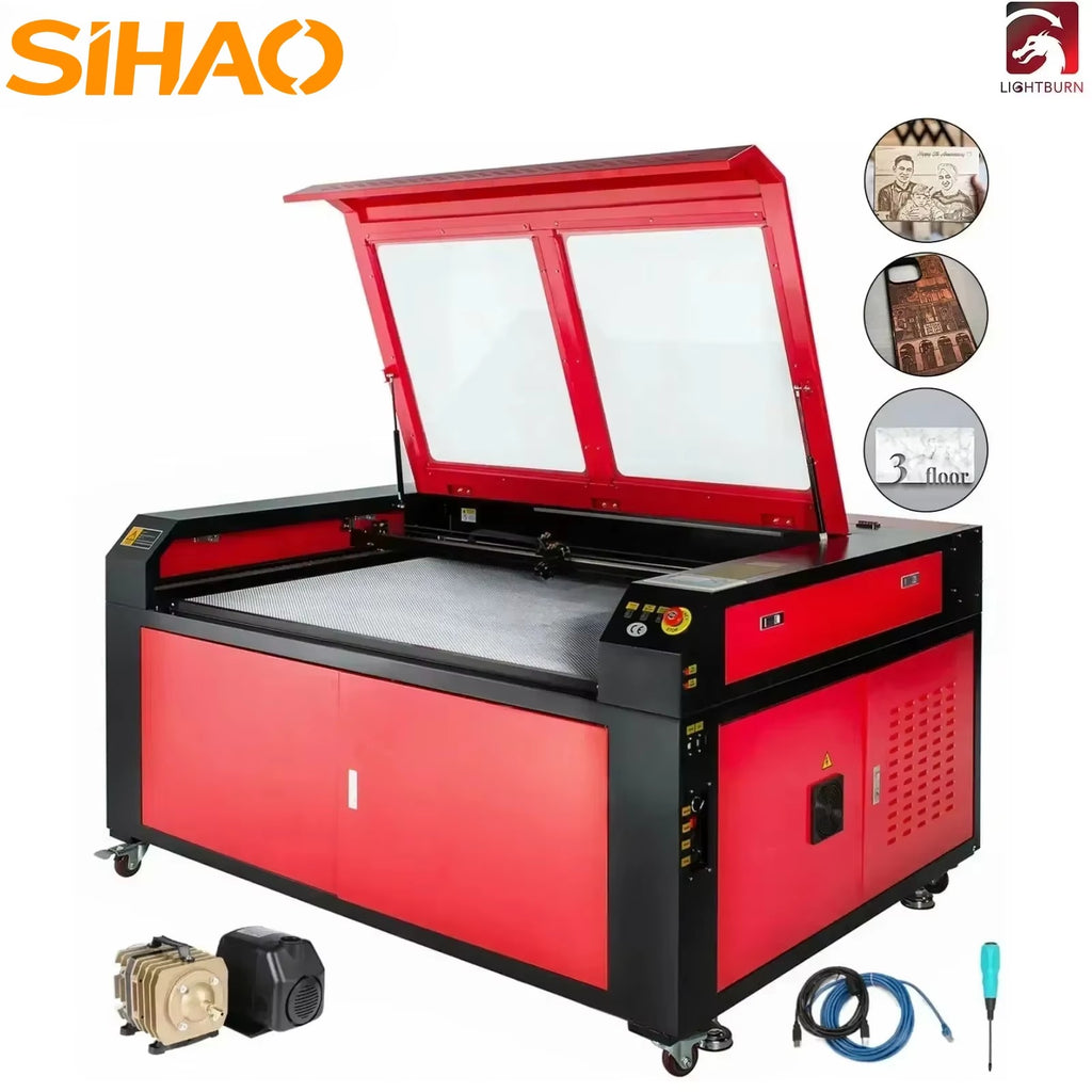 SIHAO 130W CO2 Laser Engraver 1400x900mm, Ruida CNC & LightBurn Ready, Laser Cutter for Woodworking