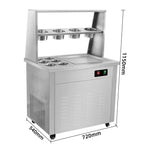 SIHAO Commercial Rolled Ice Cream Machine – Stainless Steel Frozen Dessert Maker for Ice Cream, Gelato & Frozen Yogurt (Shops & Catering)