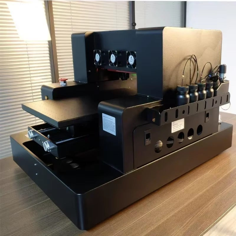 SIHAO A4 UV Printer, DTF UV LED Inkjet Printer with Rotary Attachment, 5760x1440dpi USB, for Bottles Paper Phone Cases PVC
