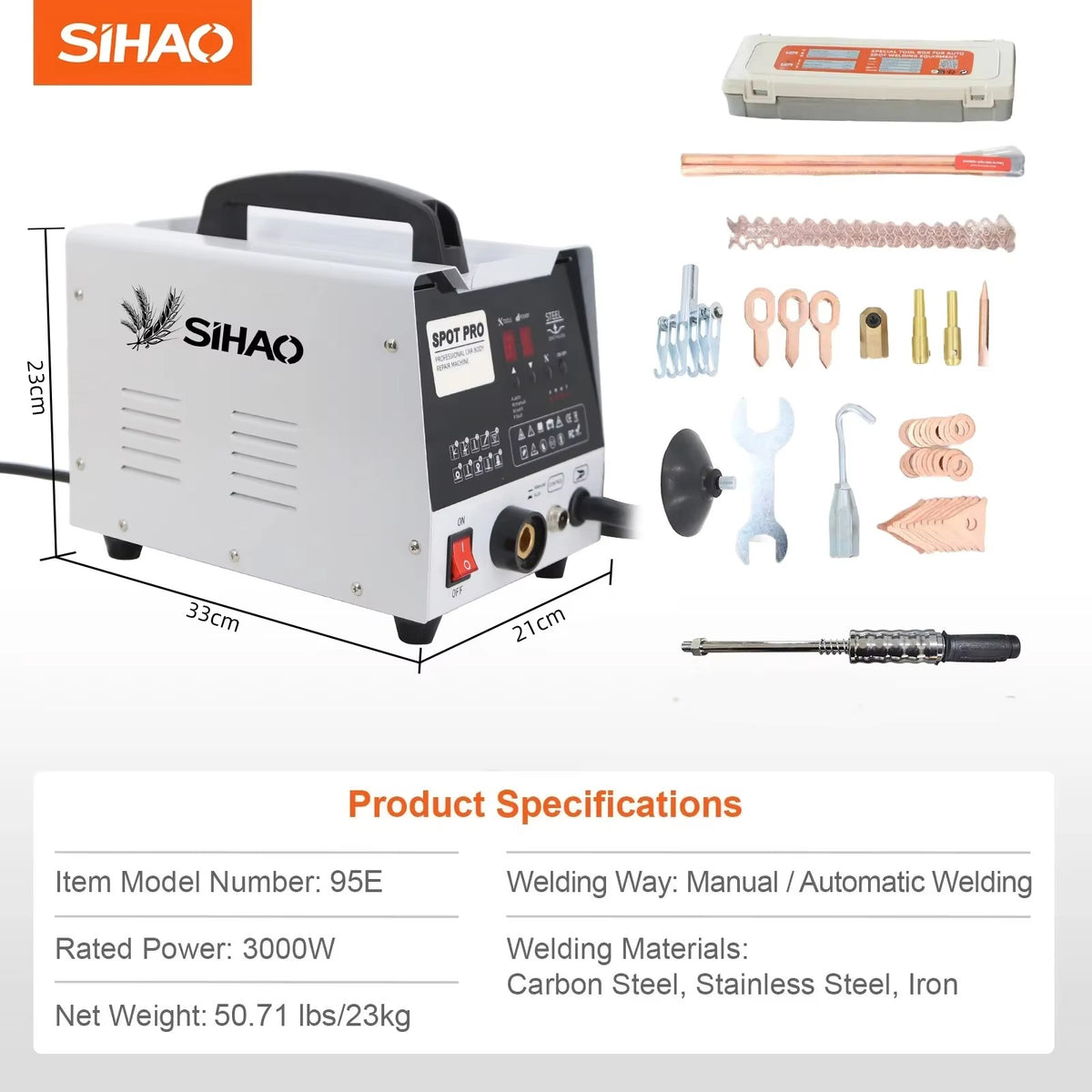 SIHAO 3000W Stud Welder Dent Repair Kit Spot Welder Dent Puller Machine for Car Body Repair