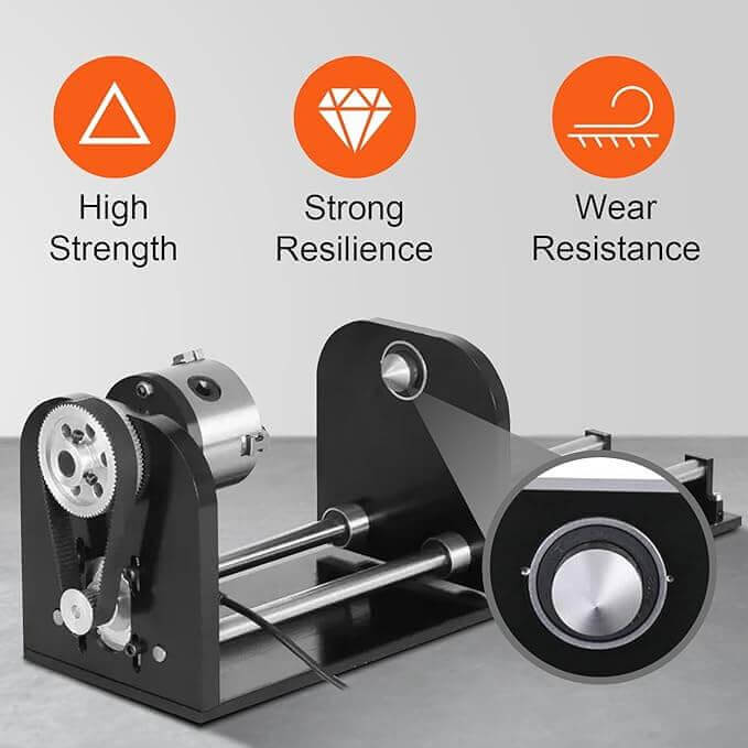 SIHAO Rotary Cutter and Engraver Attachment丨3-Jaw Spindle and 230 mm Track丨50W/60W/80W/100W/130W