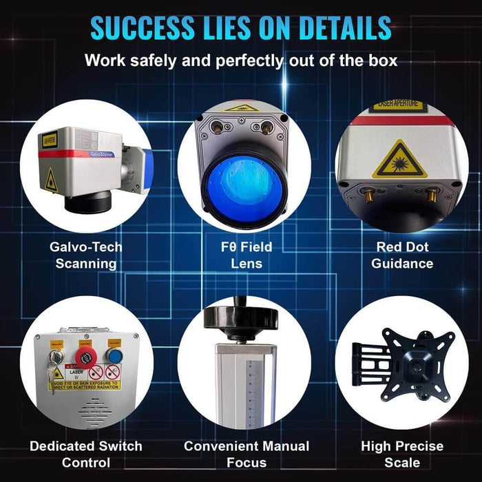 SIHAO 30W Split Fiber Laser & Marking Machine with (5.9"x5.9")working Area with Rotation Axis - SIHAOTEC Laser
