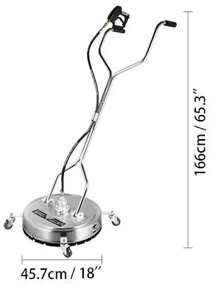 SIHAO 18" Pressure Washer Surface Cleaner – 4000 PSI Rated, 3/8" QD, with Splash Guard for Driveways & Patios
