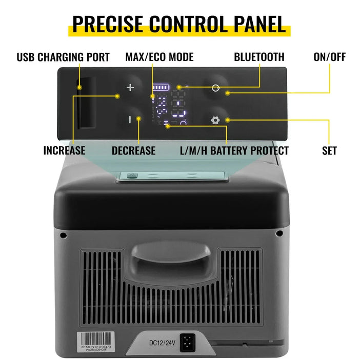 SIHAO 15L Car Fridge Freezer 12V/24V Portable Compressor Cooler - Mini Refrigerator for Trucks, Camping, RV & Outdoor Travel