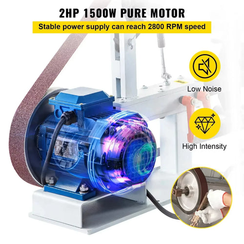 SIHAO 1.5KW Electric Belt Sander 2x82in Variable Speed Grinder Machine 3 Speed Bench Polishing Tool for Knife Making Sharpening Metalwork