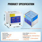 SIHAO Ultrasonic Cleaning Machine Digital Heated Cleaner for Jewelry, Glasses & Small Parts—Versatile Cleaning for Home & Commercial Use