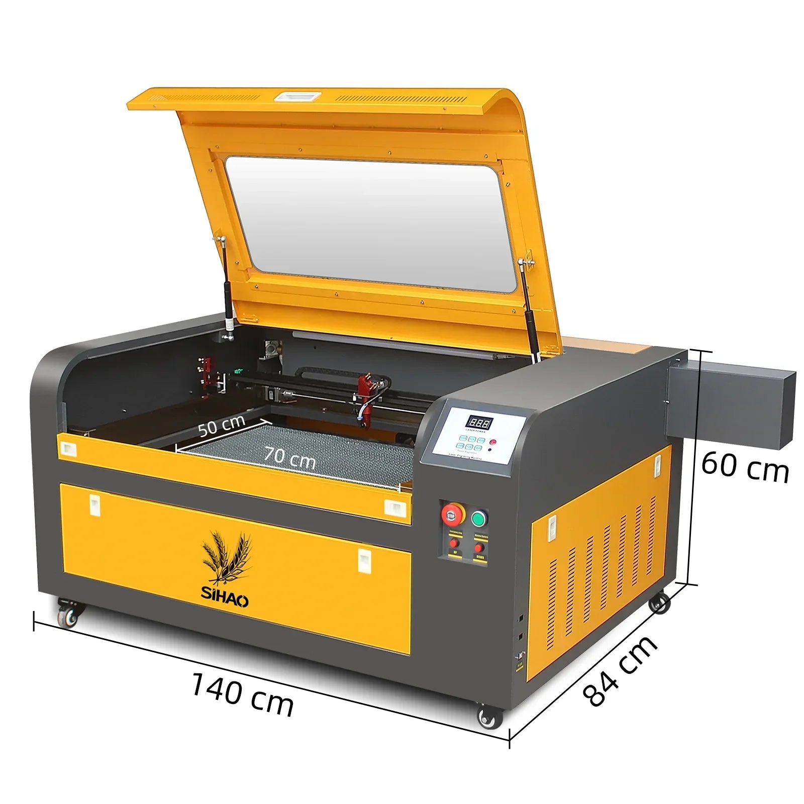SIHAO 50W Dual-Laser Engraver & Cutter – 100W Max Output, Full Accessories Kit for Wood Burning, Leather Stamping & Acrylic Fabrication