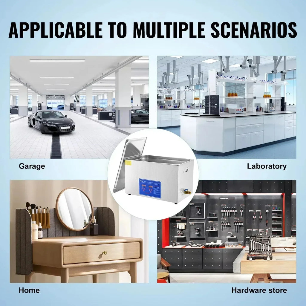 SIHAO Ultrasonic Cleaning Machine Digital Heated Cleaner for Jewelry, Glasses & Small Parts—Versatile Cleaning for Home & Commercial Use