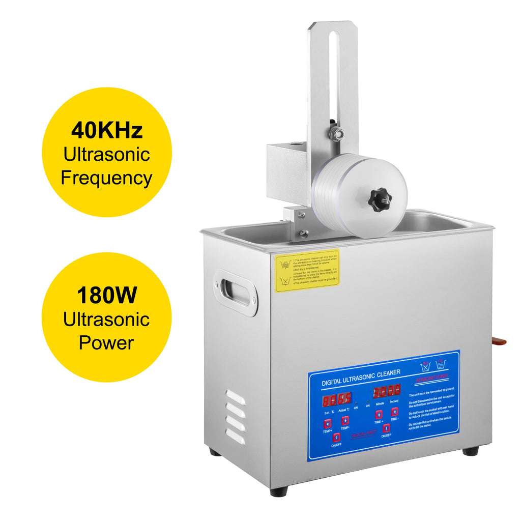 SIHAO 6L Ultrasonic Cleaner 180W Ultrasonic Vinyl Cleaner 7-12 Inch 8 Records Ultrasonic Records Cleaner W/Drying Rack for Home