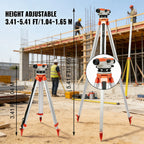 SIHAO 1.65M Laser Level Tripod & Staff Kit – Adjustable Height Aluminum Stand with Ruler for Engineering Surveying & Mapping