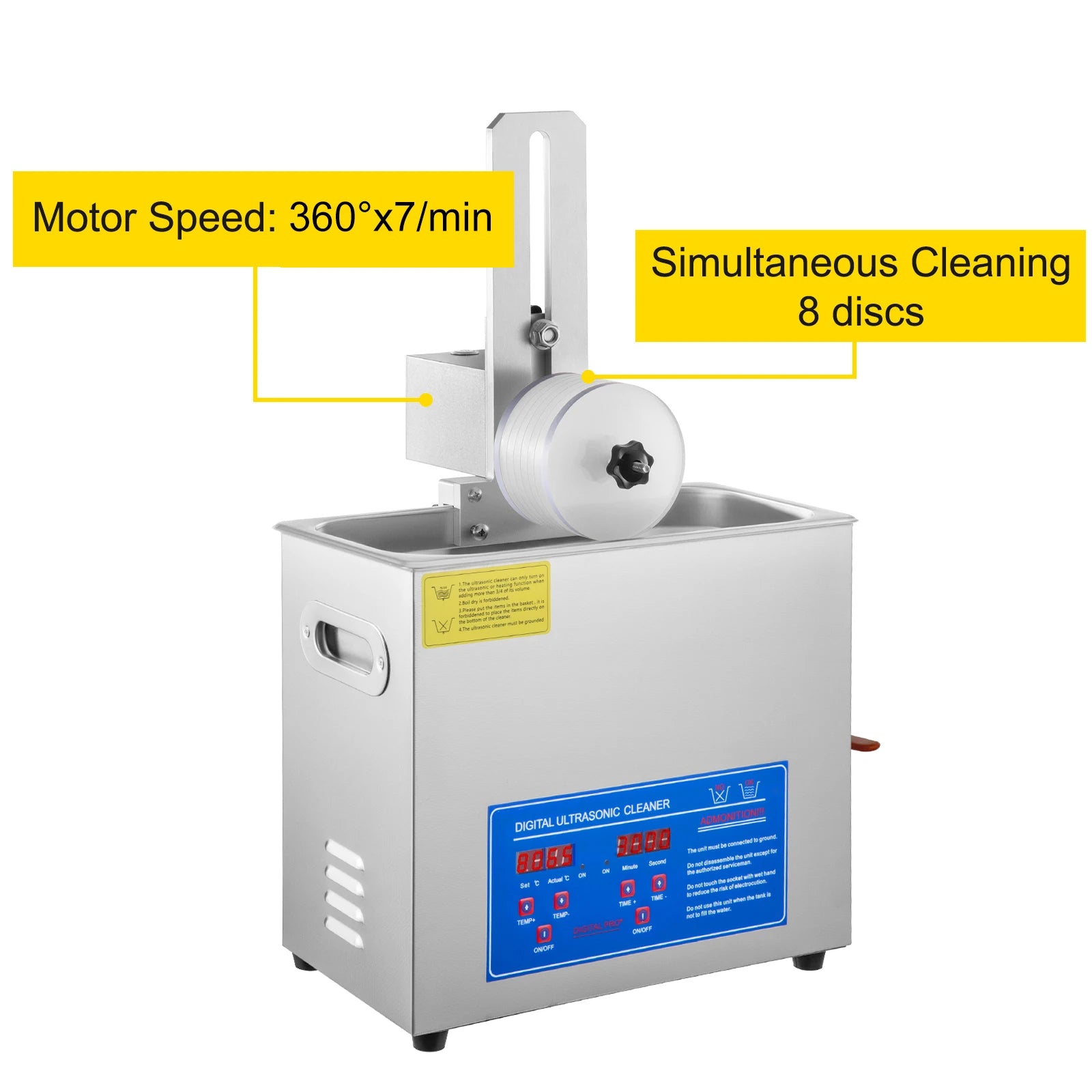 SIHAO 6L Ultrasonic Cleaner 180W Ultrasonic Vinyl Cleaner 7-12 Inch 8 Records Ultrasonic Records Cleaner W/Drying Rack for Home
