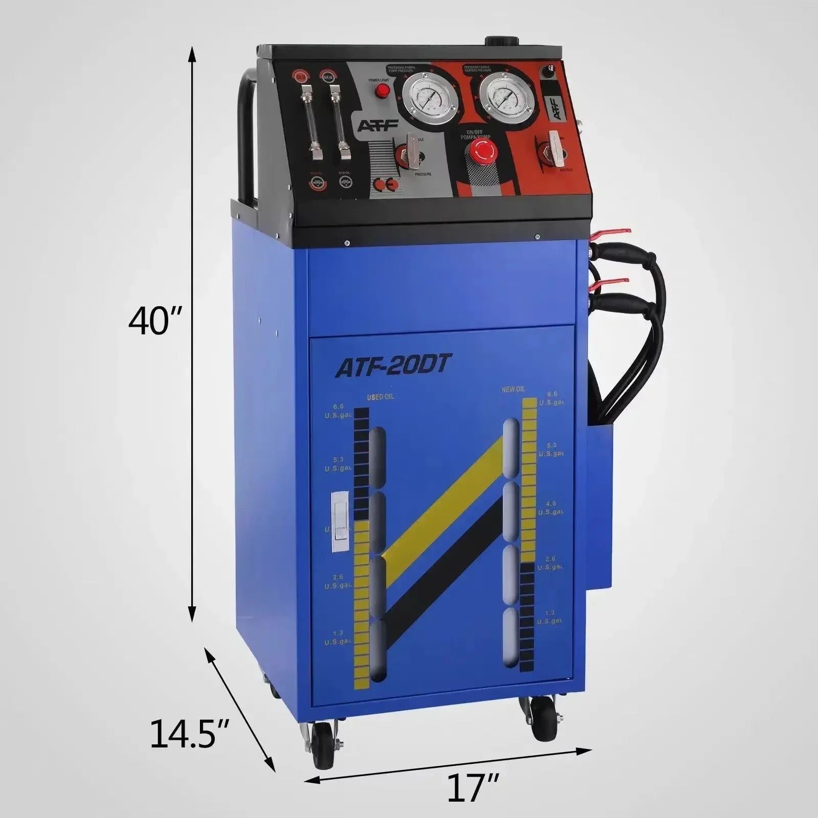 SIHAO ATF-20 Automatic Transmission Fluid Flush Machine – 220V Equal Exchange Cleaner, 0-60PSI Adjustable, 12L Tank + 28 Connectors for Gas/Diesel Cars