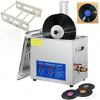SIHAO 6L Ultrasonic Cleaner 180W Ultrasonic Vinyl Cleaner 7-12 Inch 8 Records Ultrasonic Records Cleaner W/Drying Rack for Home