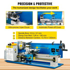 SIHAO Metal Mini Lathe Machine Mini Metal Lathe 7"x14" 550W 180x350mm Variable Speed with 3 Jaw Chuck for Metalworking Machine