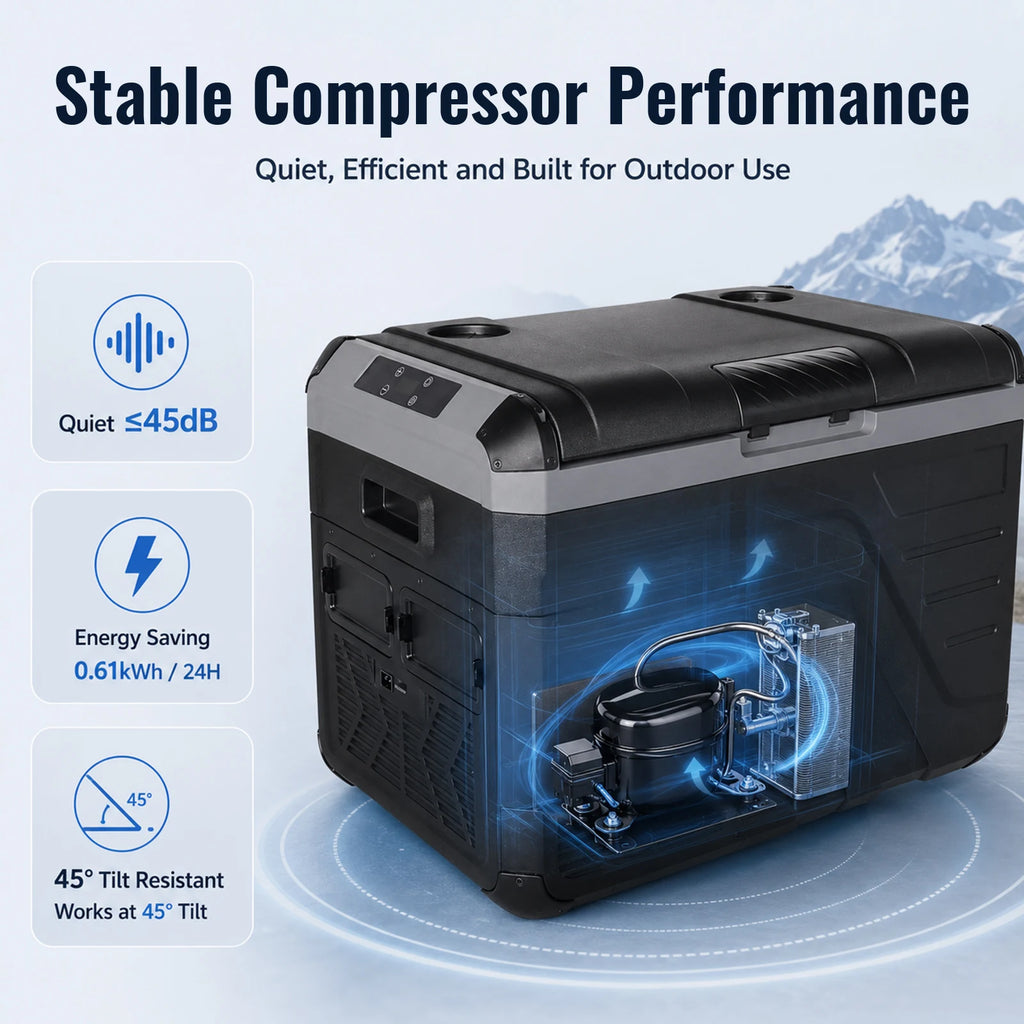 SIHAO 30L 35L 45L 12V 24V Car Fridge Freezer Portable Single Zone Compressor Refrigerator for Camping Truck RV Outdoor
