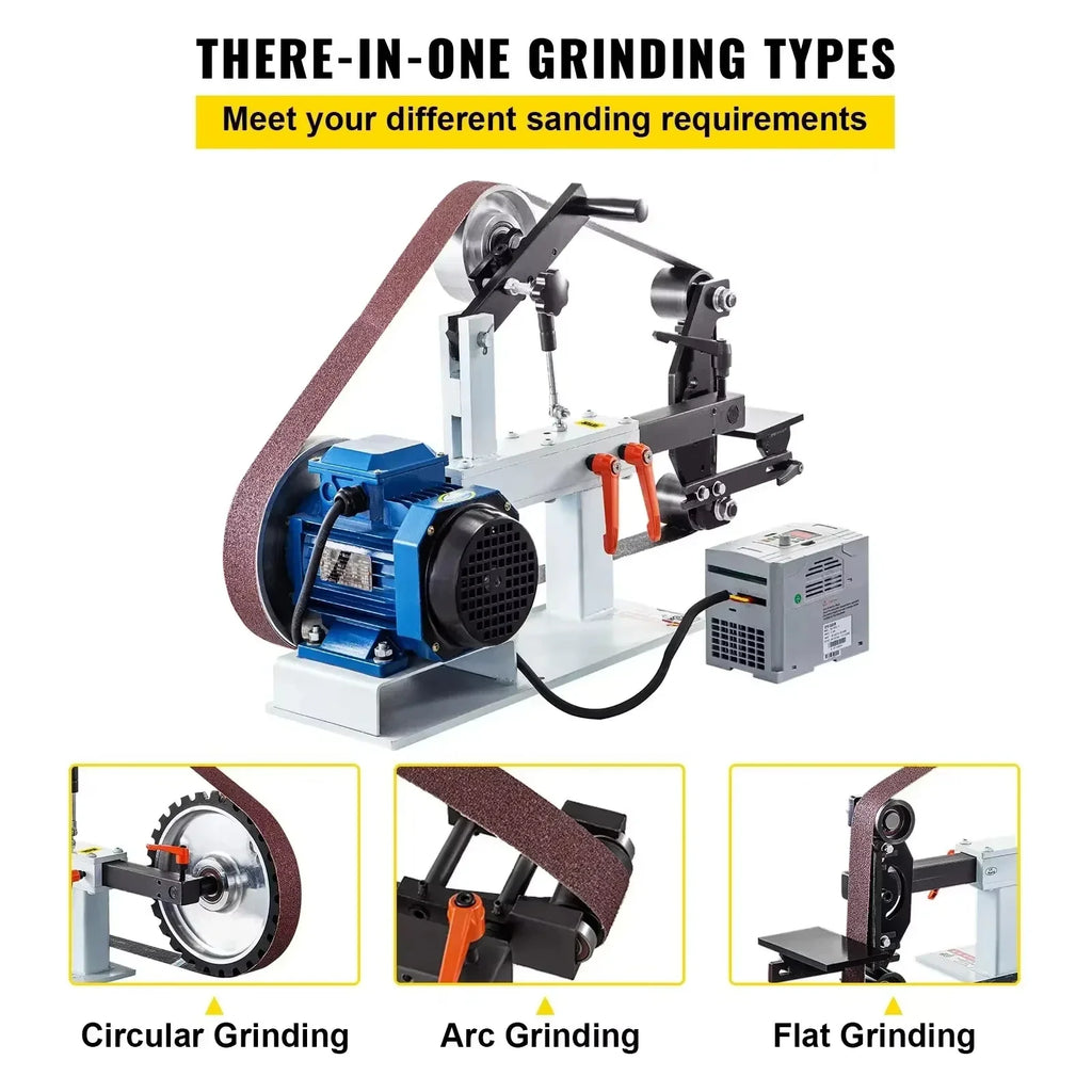 SIHAO 1.5KW Electric Belt Sander 2x82in Variable Speed Grinder Machine 3 Speed Bench Polishing Tool for Knife Making Sharpening Metalwork
