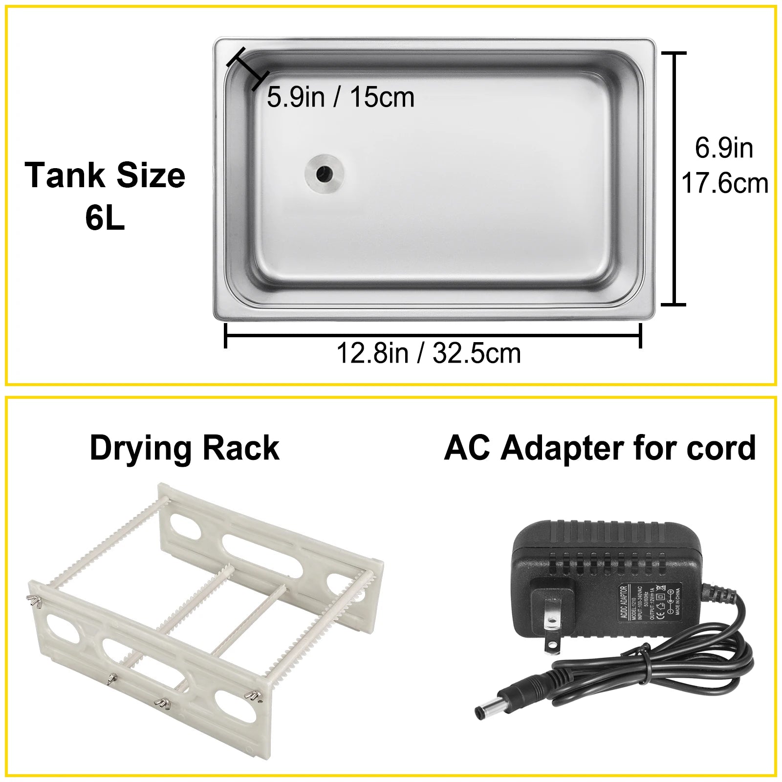 SIHAO 6L Ultrasonic Cleaner 180W Ultrasonic Vinyl Cleaner 7-12 Inch 8 Records Ultrasonic Records Cleaner W/Drying Rack for Home