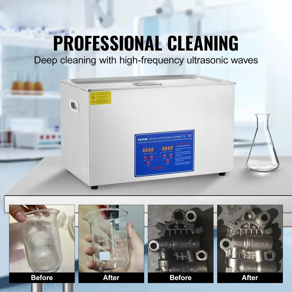 SIHAO Ultrasonic Cleaning Machine Digital Heated Cleaner for Jewelry, Glasses & Small Parts—Versatile Cleaning for Home & Commercial Use
