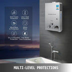 SIHAO 6-18L Instant Propane Tankless Water Heater – 16-36kW Gas System with Smart Dual Mode, Digital LED Display & Full Shower Kit for RV Camping Home Use