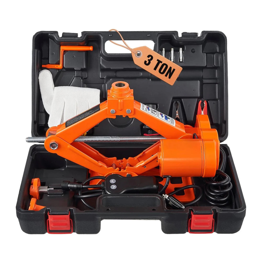 SIHAO 6600lbs 12V Electric Scissor Jack – Remote-Controlled Car Lift with Dual Safety Pads, Fast 3-Ton Lifting for SUV, Sedan, and Light Truck, Emergency Tire Change Made Easy