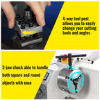 SIHAO Compact Benchtop Metal Lathe 8×14 Inch, Variable‑Speed Hobby Turning Machine, All‑in‑One Metalworking Tool for Turning, Drilling, Threading, Milling DIY Craft Projects