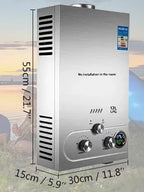 SIHAO 6-18L Instant Propane Tankless Water Heater – 16-36kW Gas System with Smart Dual Mode, Digital LED Display & Full Shower Kit for RV Camping Home Use