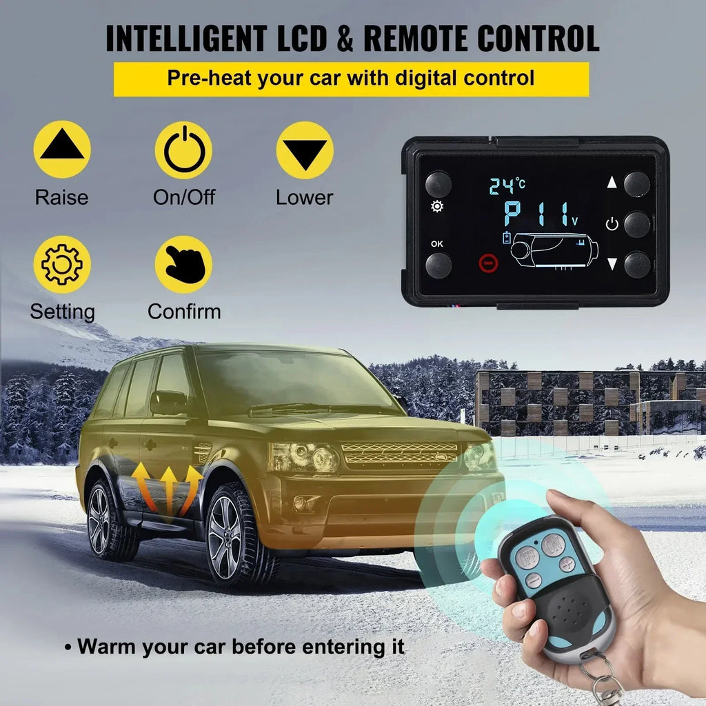 SIHAO Fast-Heating Diesel Parking Heater 5-8KW 12V – Portable Kit with Remote, Ideal for Vans & Trucks