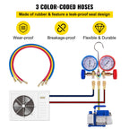 SIHAO Professional HVAC Vacuum Pump & Manifold Gauge Set — 25 Micron Deep Vacuum for  HVAC/Car AC Refrigerant Charging