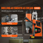 SIHAO 1450W Magnetic Drill with 2810 Lbf Holding Force, 11-Piece Portable Mag Drill Kit, 1.6" Max Boring Dia. & 850RPM for Metal Surface, Home Improvement
