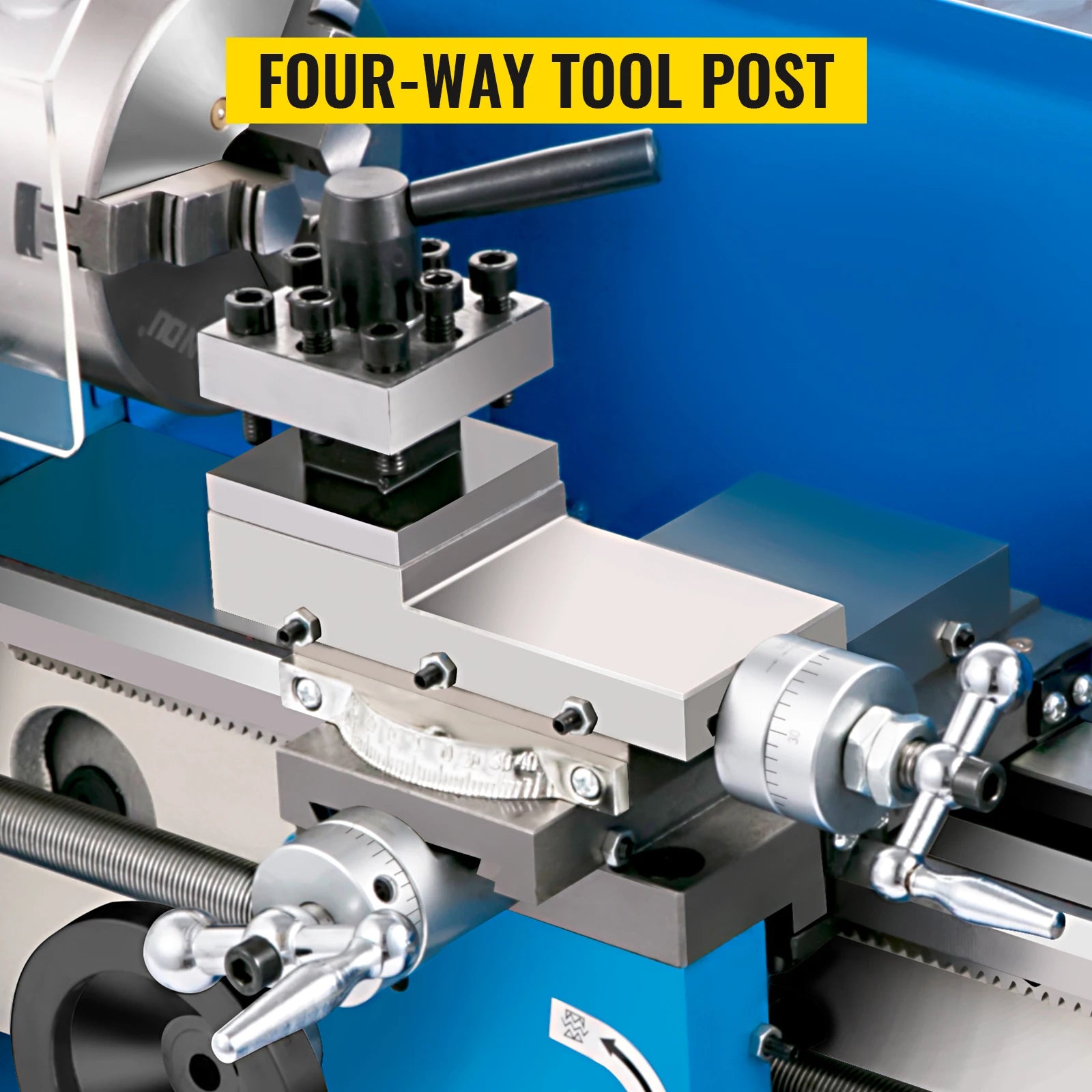 SIHAO Metal Mini Lathe Machine Mini Metal Lathe 7"x14" 550W 180x350mm Variable Speed with 3 Jaw Chuck for Metalworking Machine