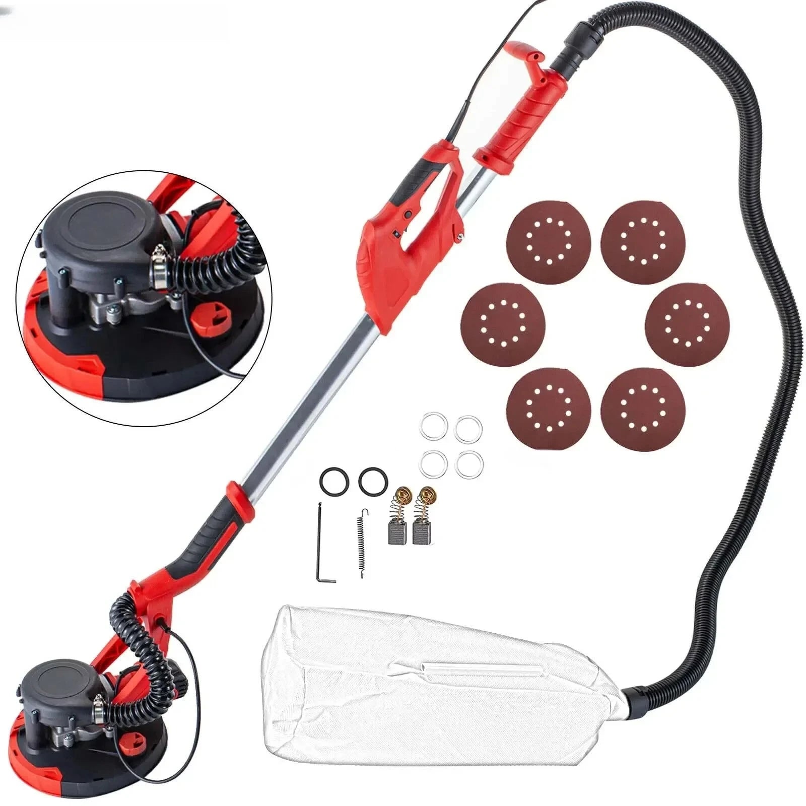 SIHAO 750W Drywall Sander with Variable Speed – Dust-Extraction System, Professional Wall Polishing Tool for Home Renovation