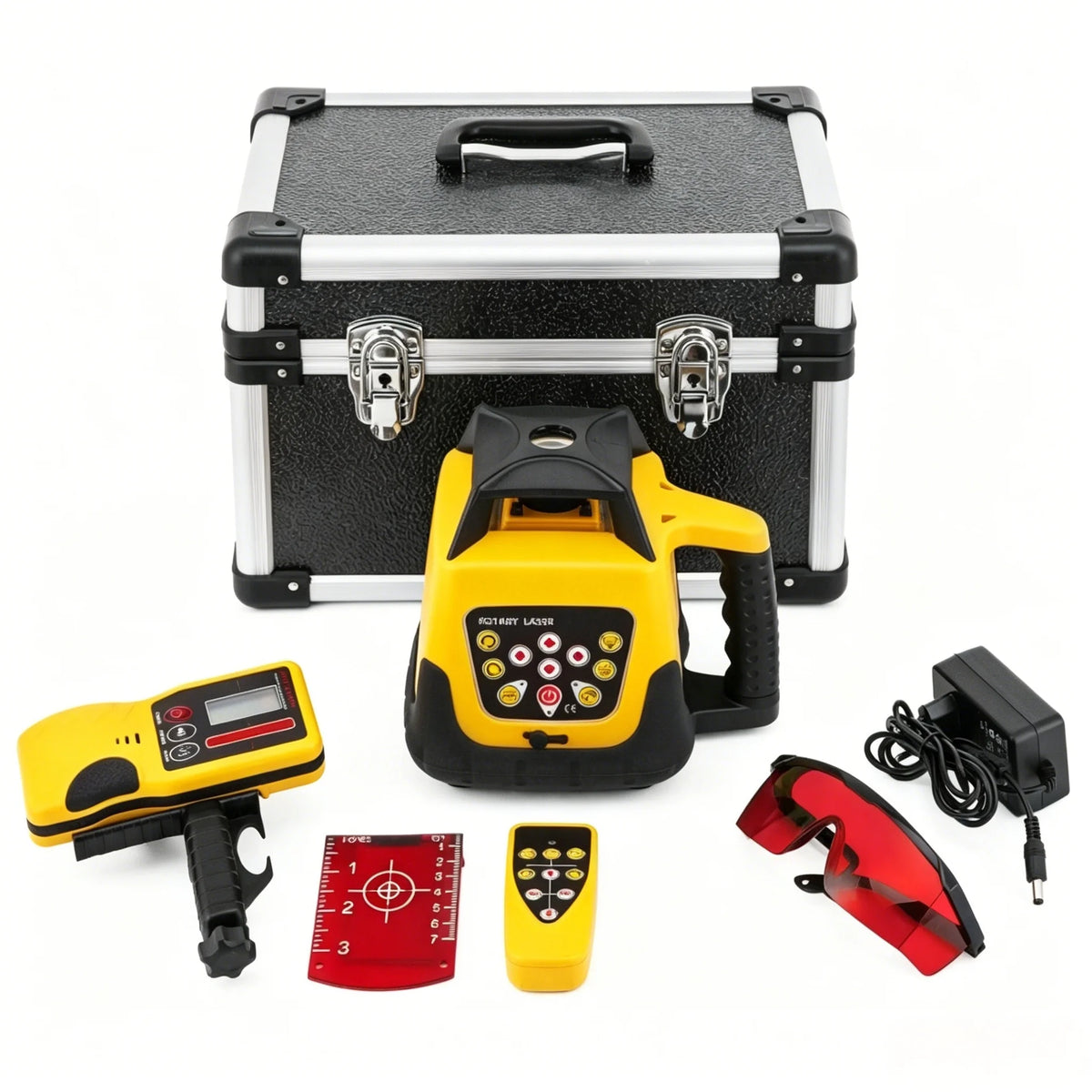 SIHAO 360 Rotary Laser Level Self Leveling Vertical Horizontal Line Tool with Receiver Outdoor Indoor Construction Measuring Instrument