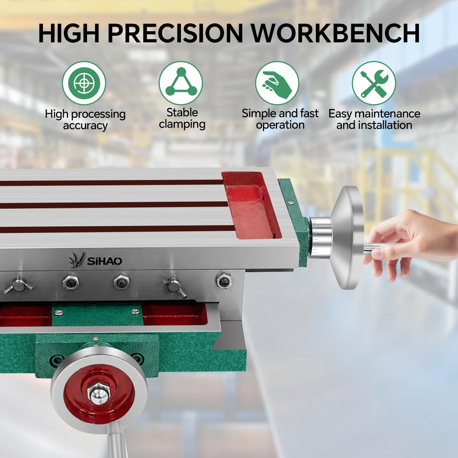 SIHAO Cross Slide Milling Table – 2-Axis Compound Vise for Drill Press, Bench Grinder & Positioning