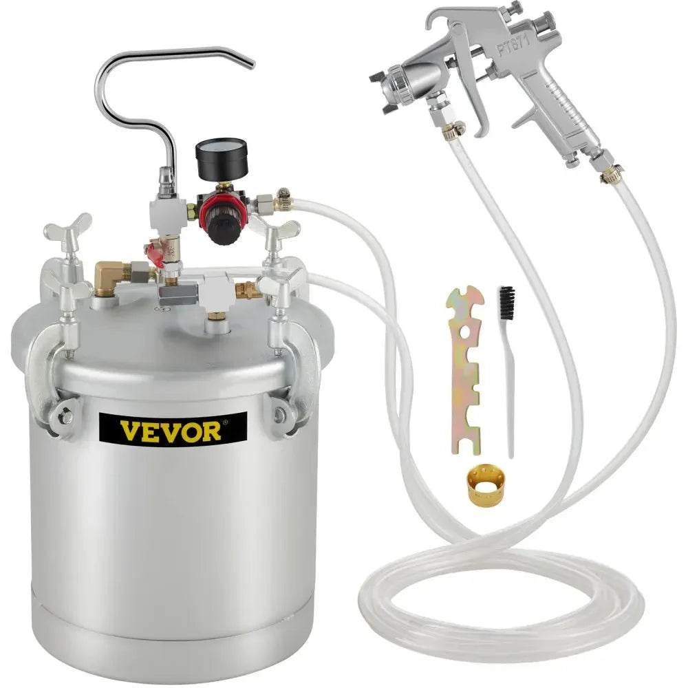 SIHAO 10L/2.6Gal Airless Paint Sprayer – Pressure Pot with Spray Gun & Hose, Heavy Duty for Home & Commercial, Includes 2-Year Warranty