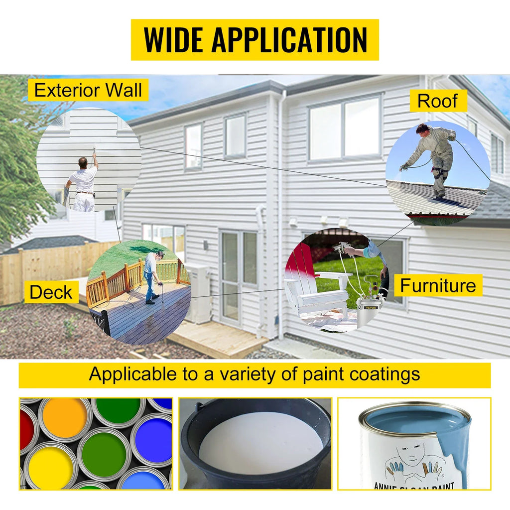SIHAO 10L/2.6Gal Airless Paint Sprayer – Pressure Pot with Spray Gun & Hose, Heavy Duty for Home & Commercial, Includes 2-Year Warranty