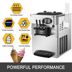 SIHAO 20-28L/H Soft Ice Cream Maker Commercial Countertop Tricolor 2+1 Flavors Sweet Cones Freezing Equipment Vending Machine