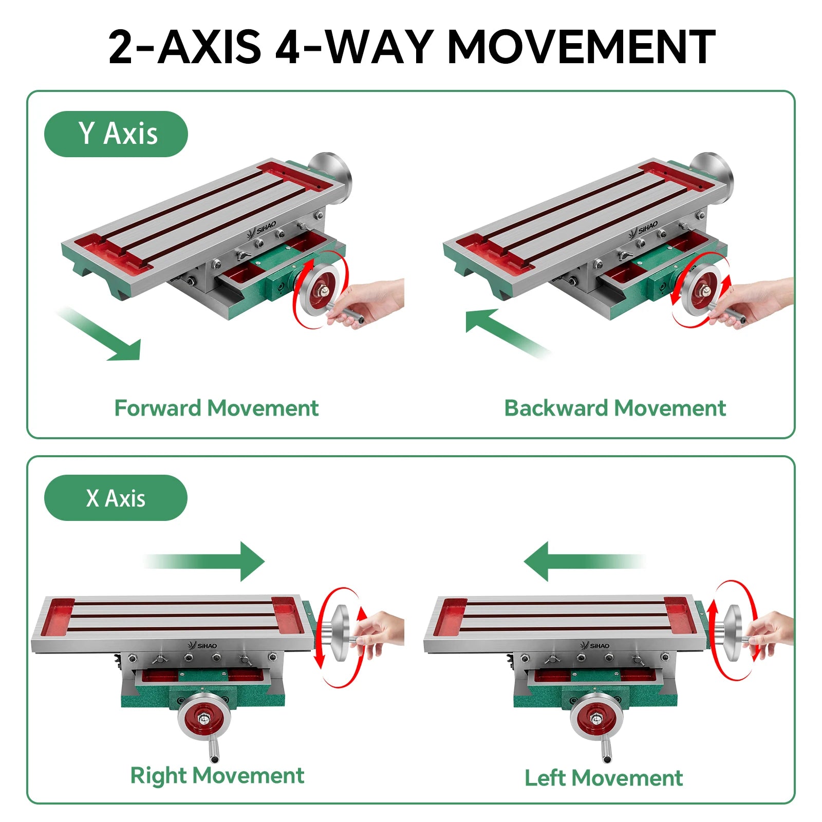 SIHAO Cross Slide Milling Table – 2-Axis Compound Vise for Drill Press, Bench Grinder & Positioning