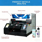 SIHAO A3/A4 UV Flatbed Printer – 2880x1440DPI, Auto Height Adjustment, Prints on Phone Cases, Bottles, Wood & Metal