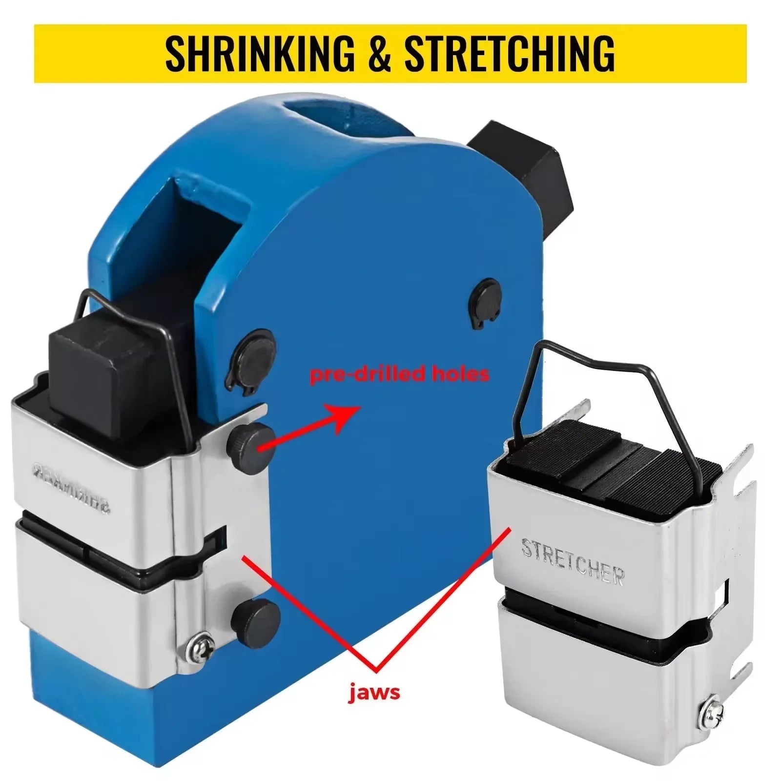 SIHAO Dual Function Shrinker Stretcher – Manual Metal Forming Tool for 16-20 Gauge, Cast Iron Body, Hardened Jaws