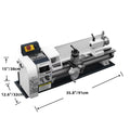 SIHAO 1500W Mini Metal Lathe 220x500mm, 9x20" Bench Table Top Lathe, 3-Jaw Chuck 100mm, MT5 MT2, 0-2500RPM Stepless Speed, Digital Display, Imperial Metric Thread 12-52TPI 0.5-2.5mm, Spindle Accuracy 0.01-0.02mm, for Precision Metal Turning Processing