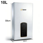 SIHAO 10L 12L 14L Natural Gas Water Heater Forced Exhaust 0.02-1.0MPa Working Pressure AC90-250V 60mm Flue Diameter All Copper Heat Exchanger Touch Control Instant Tankless Hot Water Heater for Home Use