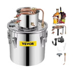 SIHAO 5 Gallon Distiller Kit – Stainless Steel & Copper Moonshine Alcohol Still, Water/Wine/Essential Oil Brewer with Pump, for Home DIY