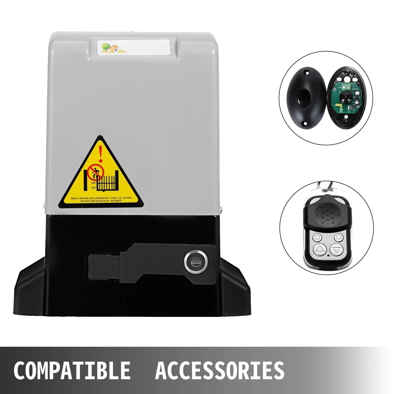 SIHAO Automatic Gate Opener 1300lbs with Infrared Security Photocell Sensor with 2 Remote Controls Sliding Gate Opener MoveSpeed