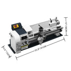 SIHAO 1500W Mini Metal Lathe 220x500mm, 9x20" Bench Table Top Lathe, 3-Jaw Chuck 100mm, MT5 MT2, 0-2500RPM Stepless Speed, Digital Display, Imperial Metric Thread 12-52TPI 0.5-2.5mm, Spindle Accuracy 0.01-0.02mm, for Precision Metal Turning Processing