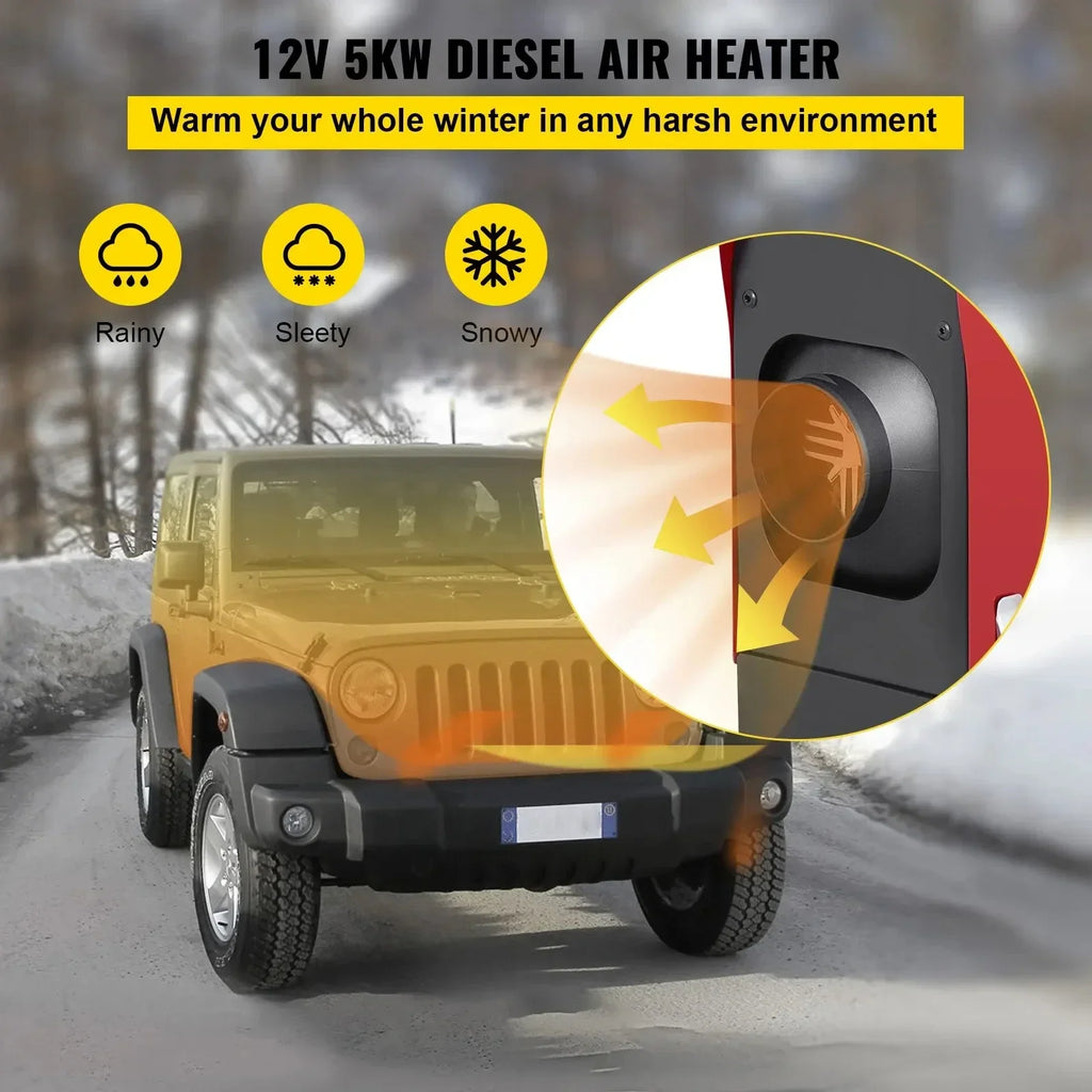 SIHAO Fast-Heating Diesel Parking Heater 5-8KW 12V – Portable Kit with Remote, Ideal for Vans & Trucks