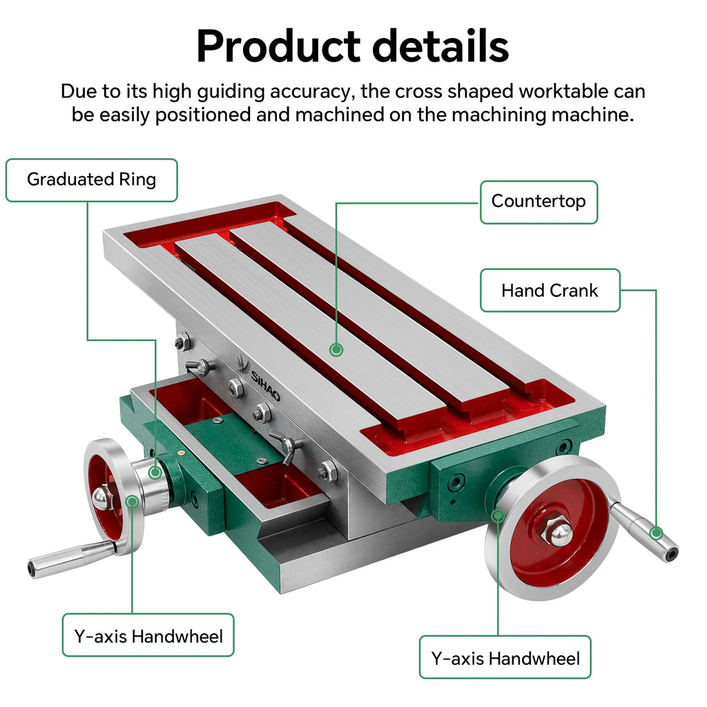 SIHAO Cross Slide Milling Table – 2-Axis Compound Vise for Drill Press, Bench Grinder & Positioning