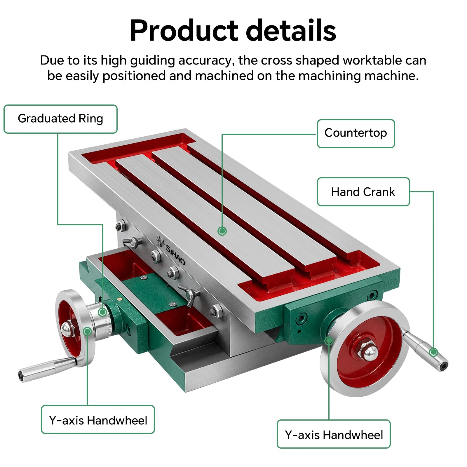 SIHAO Cross Slide Milling Table – 2-Axis Compound Vise for Drill Press, Bench Grinder & Positioning