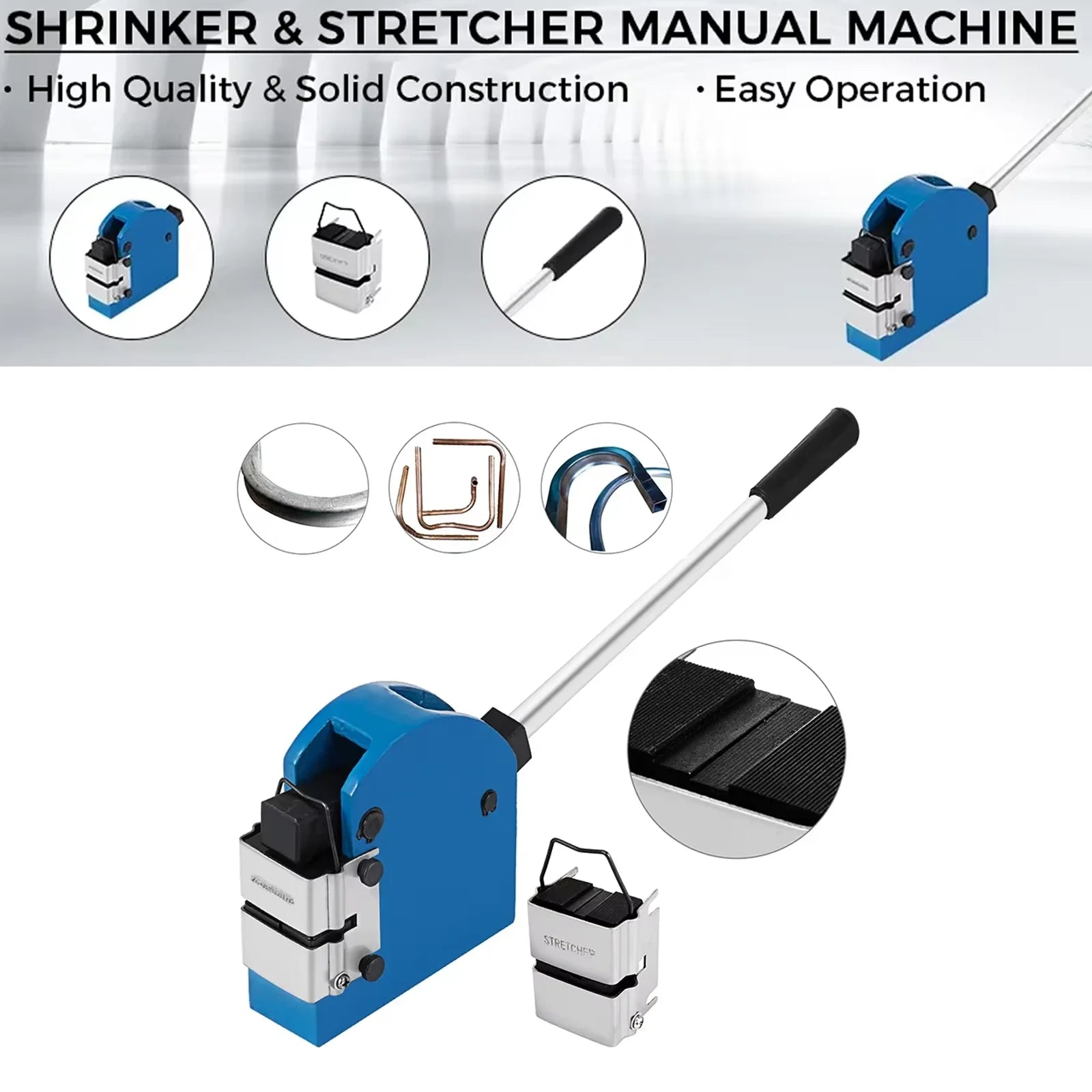 SIHAO Dual Function Shrinker Stretcher – Manual Metal Forming Tool for 16-20 Gauge, Cast Iron Body, Hardened Jaws