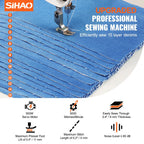 SIHAO 550W Industrial Sewing Machine – Digital Servo Lockstitch, 5000SPM, for Leather & Canvas, with Worktable & Control Panel