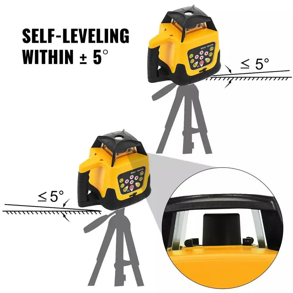 SIHAO 360 Rotary Laser Level Self Leveling Vertical Horizontal Line Tool with Receiver Outdoor Indoor Construction Measuring Instrument